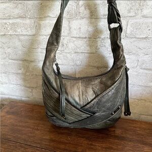 rafe New York handcrafted Embossed Leather Green Hobo Shoulder Crossbody Boho